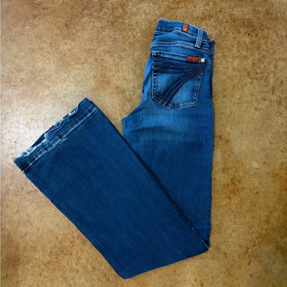 7 For All Mankind Women's Dark Blue Flare Jeans
